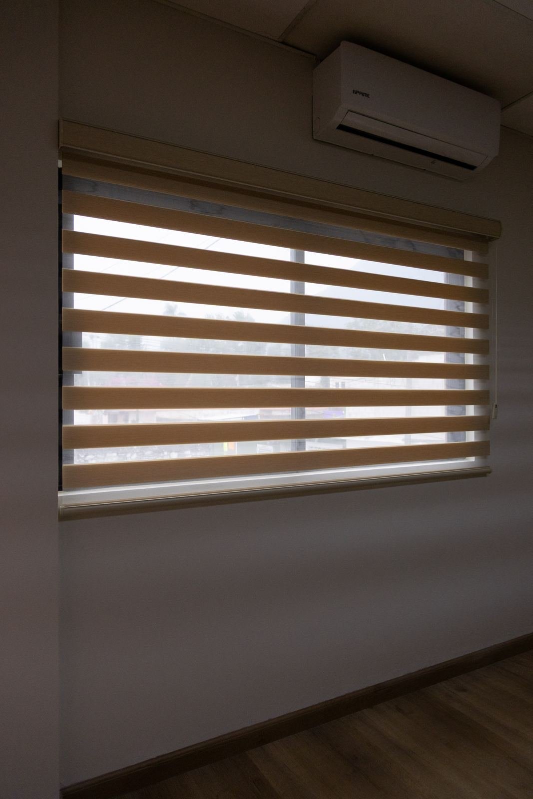 Persiana zebra de día en la habitación
